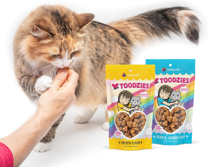 USA sourced authentic Weruva BFF Toodzies cat snacks packaging layout