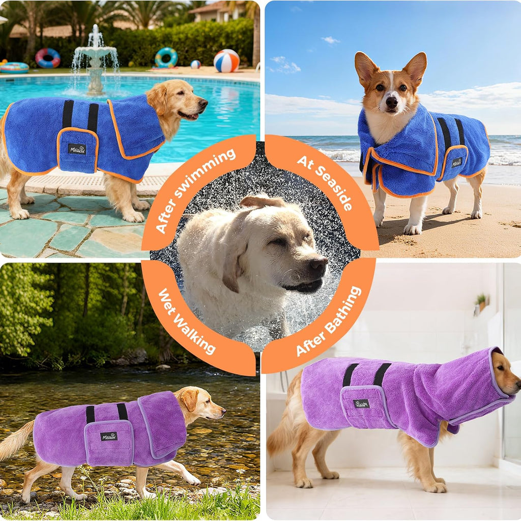 Mihachi absorbent coral fleece grooming towel for medium dogs.