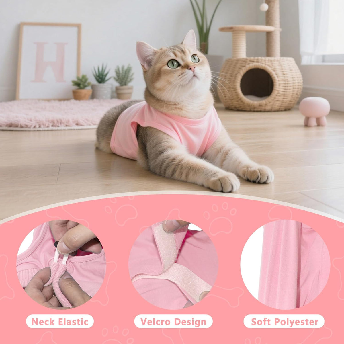 Lievuiken surgical onesie for female cats back view