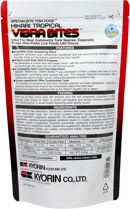 Hikari Vibra Bites slow sinking fish pellets for tropical aquariums