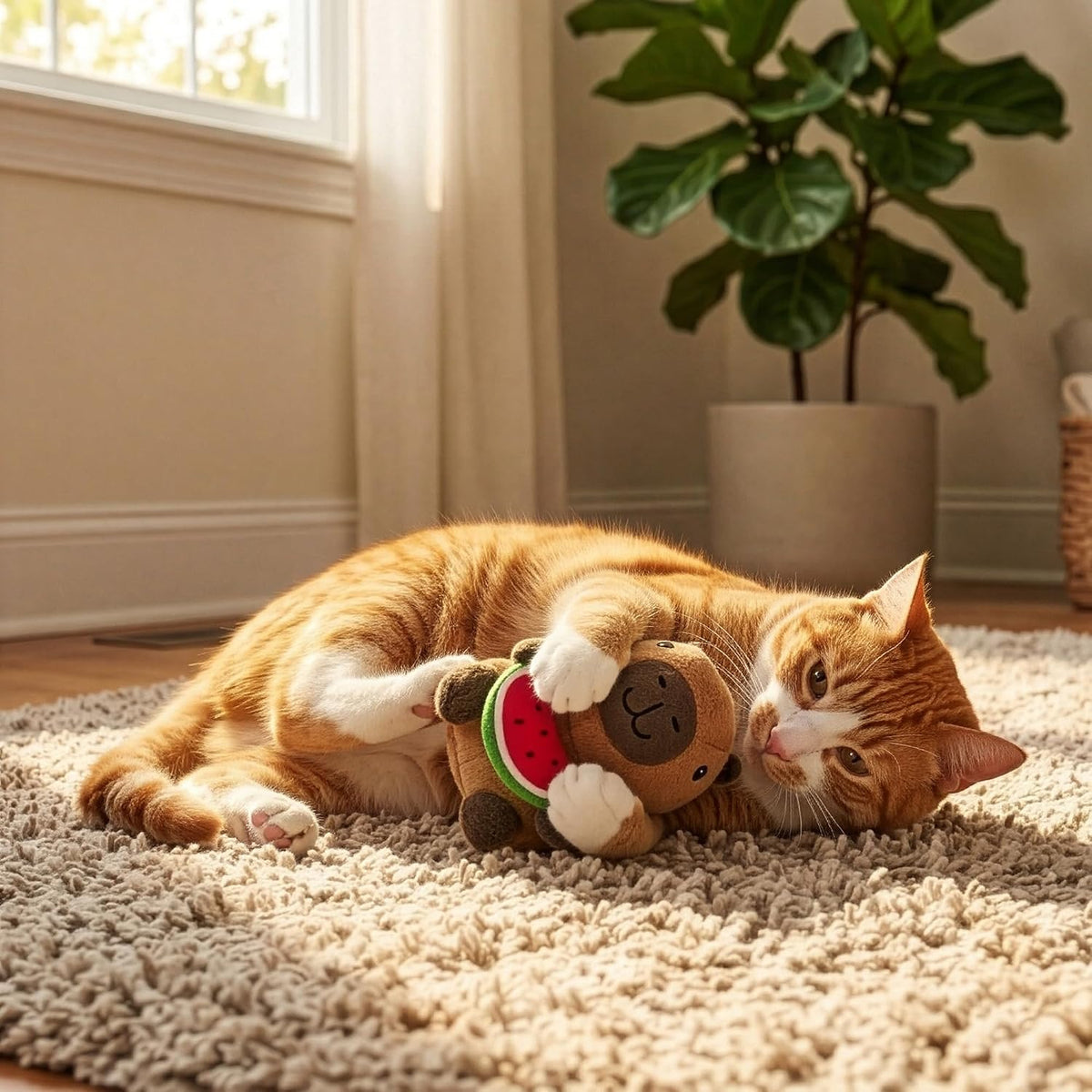 SPOT silvervine and catnip blend toy showcasing the recycled fiber filling details