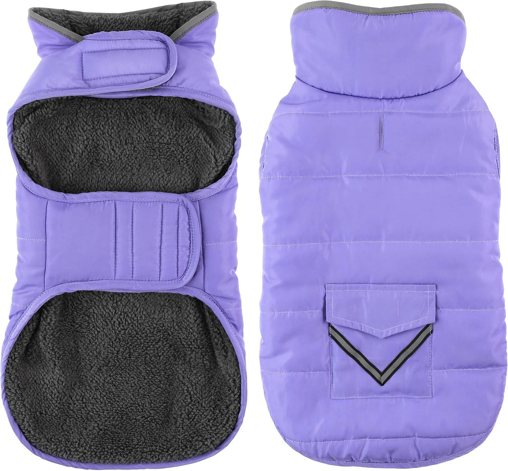 Petglad dog coat sky blue small size being fitted on a small breed