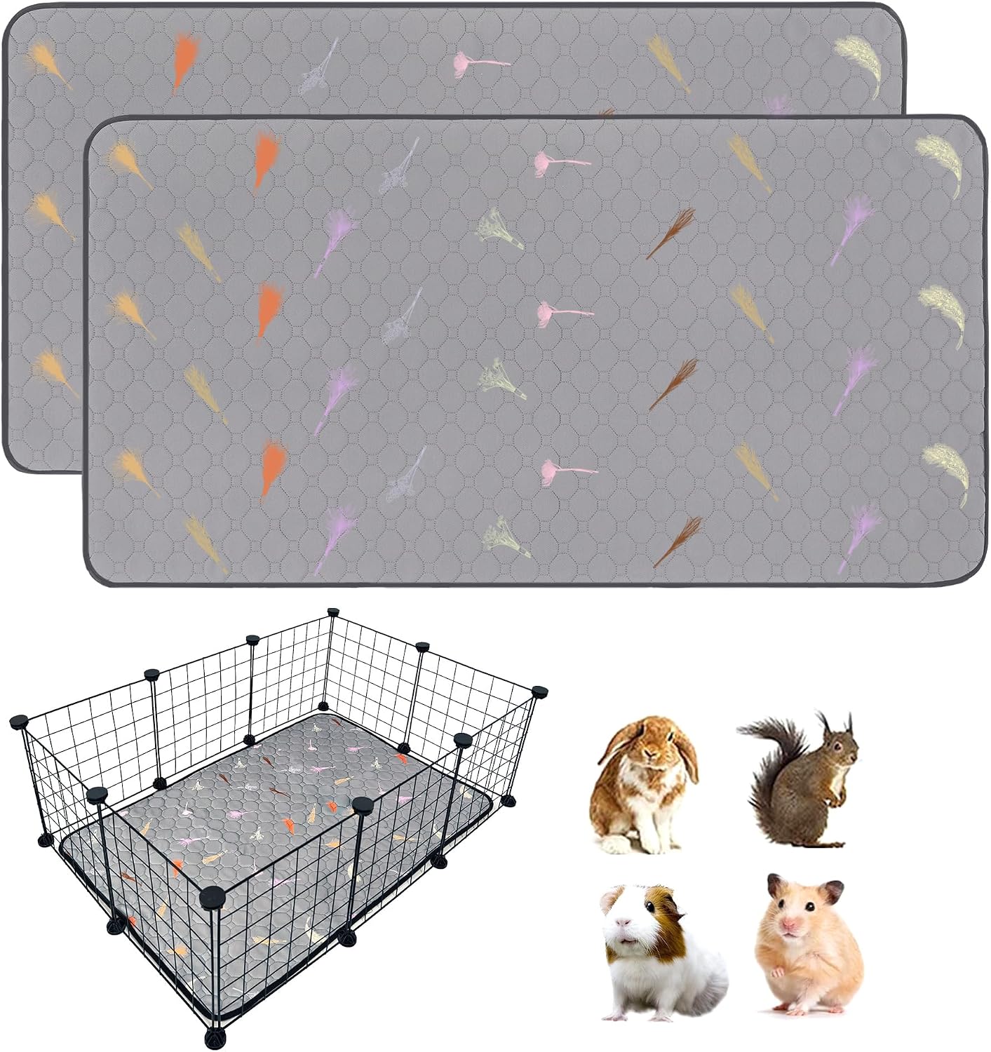 2Pcs Guinea Pig Cage Liners,Guinea Pig Fleece Cage Liners24''X48'' Super Absorbent Washable Pee Pads Reusable for Rabbit Hamster Chinchilla - Image 14
