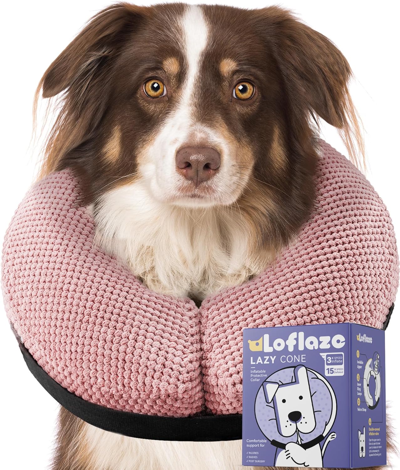 Loflaze Soft Inflatable Dog Cone Collar for Large Medium Small Dogs Cats - After Surgery Dog Neck Donut Collar, ECollar Alternatives for Recovery - Image 12
