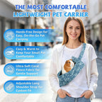 Guinea Pig Carrier Sling, Soft Coral Fleece Carry Bonding Pouch, 2-in-1 Adjustable Sugar Glider Pouch for Outdoor Travel, Pet Carrier for Rabbit, Kitten, Puppy, Chinchilla, Hedgehog, Hamster (Blue) - Image 2
