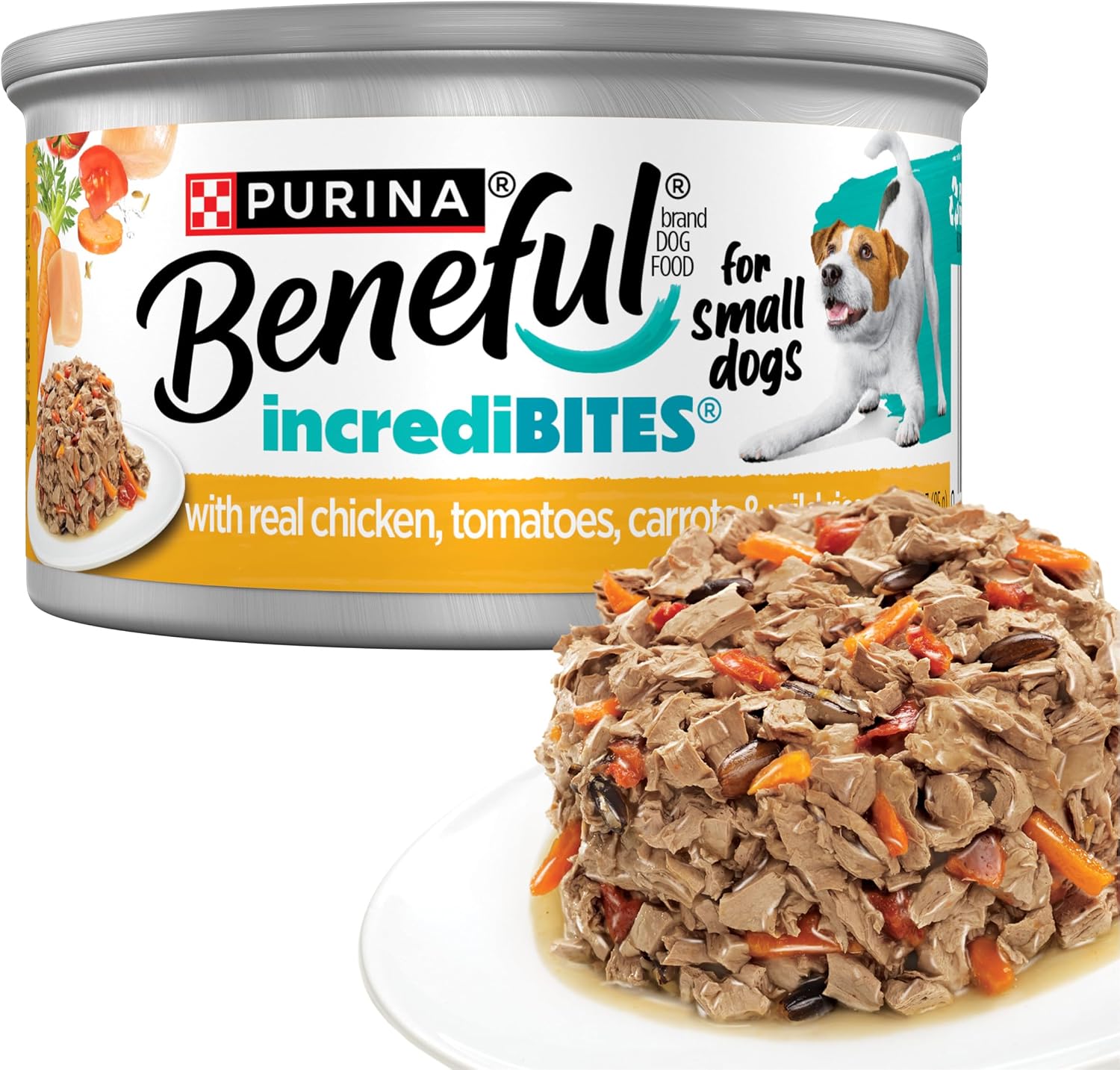 Beneful Purina Small Breed Wet Dog Food Variety Pack, IncrediBites With Real Beef, Chicken and Salmon - (Pack of 30) 3 Oz. Cans - Image 12