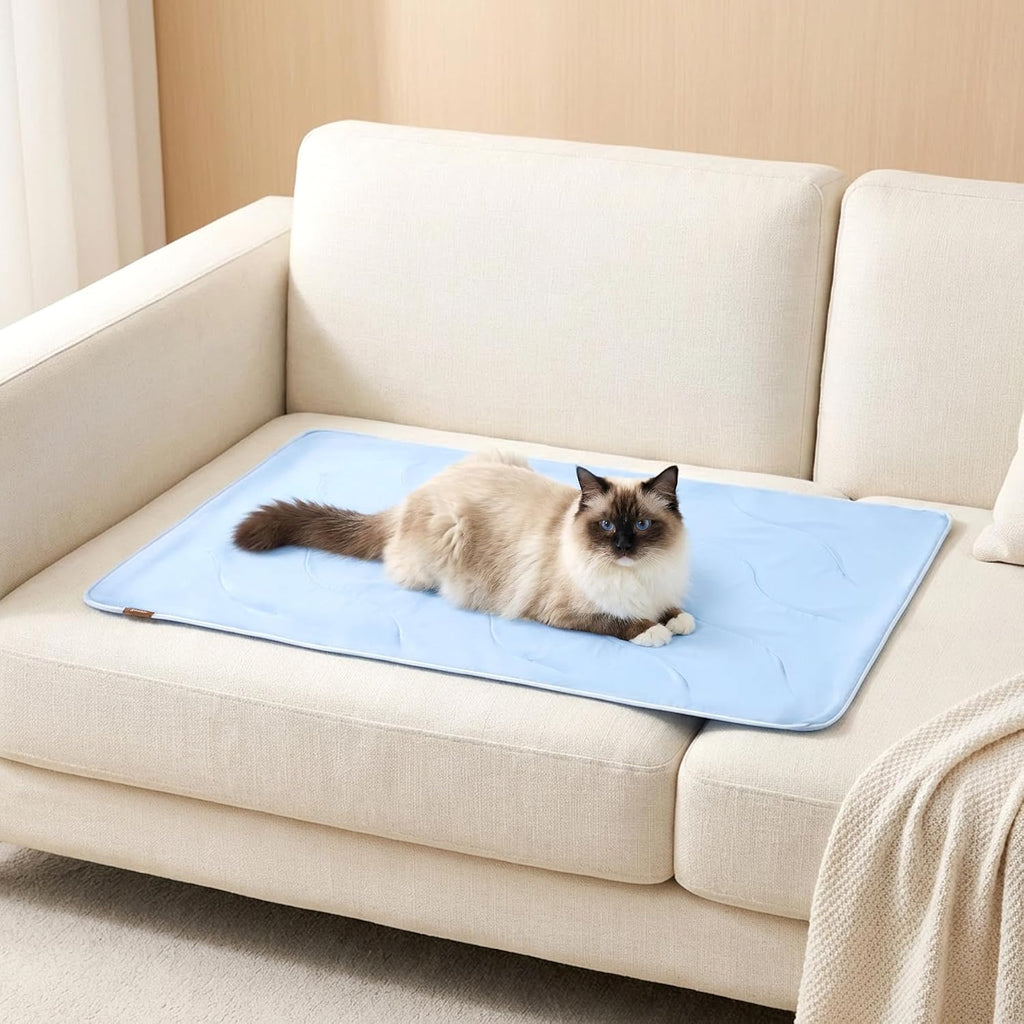 ZOMISIA Cooling Blanket for Medium Dogs - Lightweight Dog Cooling Mat with Breathable Air-Core Fill, Cold Pet Throw Blanket Washable for Summer, Soft Bed Cover, Blue, 30"x40" - Image 11