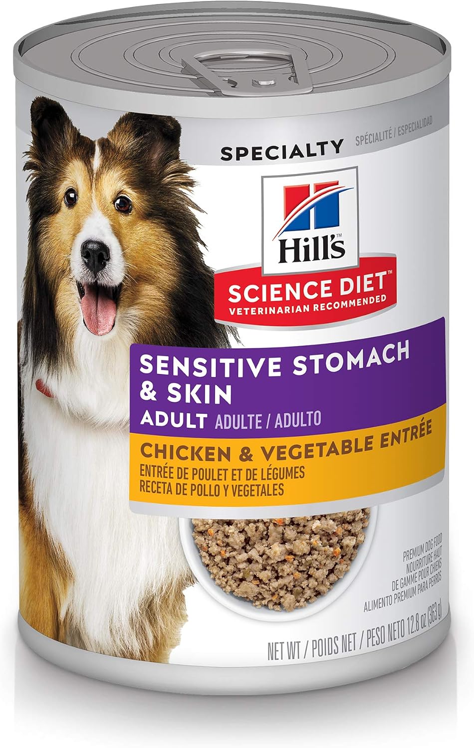 Hill's Science Diet Adult Sensitive Stomach & Skin Wet Dog Food, Turkey & Rice, 12.5 oz. Cans, 12-Pack - Image 12