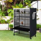 Folded Deckaly nylon bird cage cover demonstrating compact storage capability.