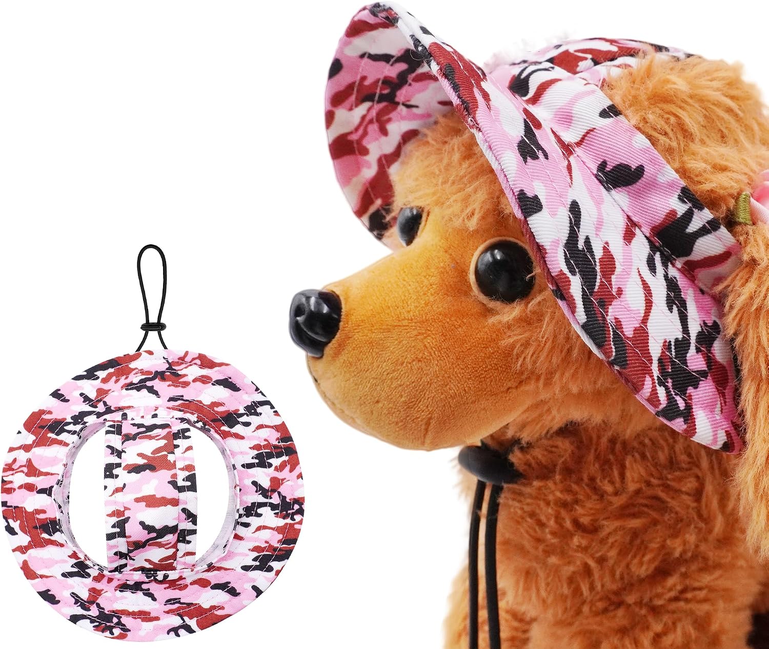 Detailed texture of polyester fabric on pet cap