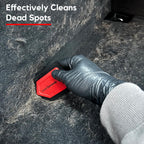 Using Detail Demands hair remover on a car carpet mat