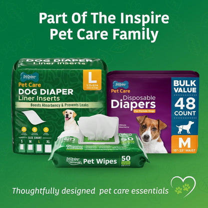 Inspire Naturals multi pack dog bath alternative wipes stack view.
