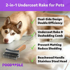 Close up of Poodoodle stainless steel deshedding blades