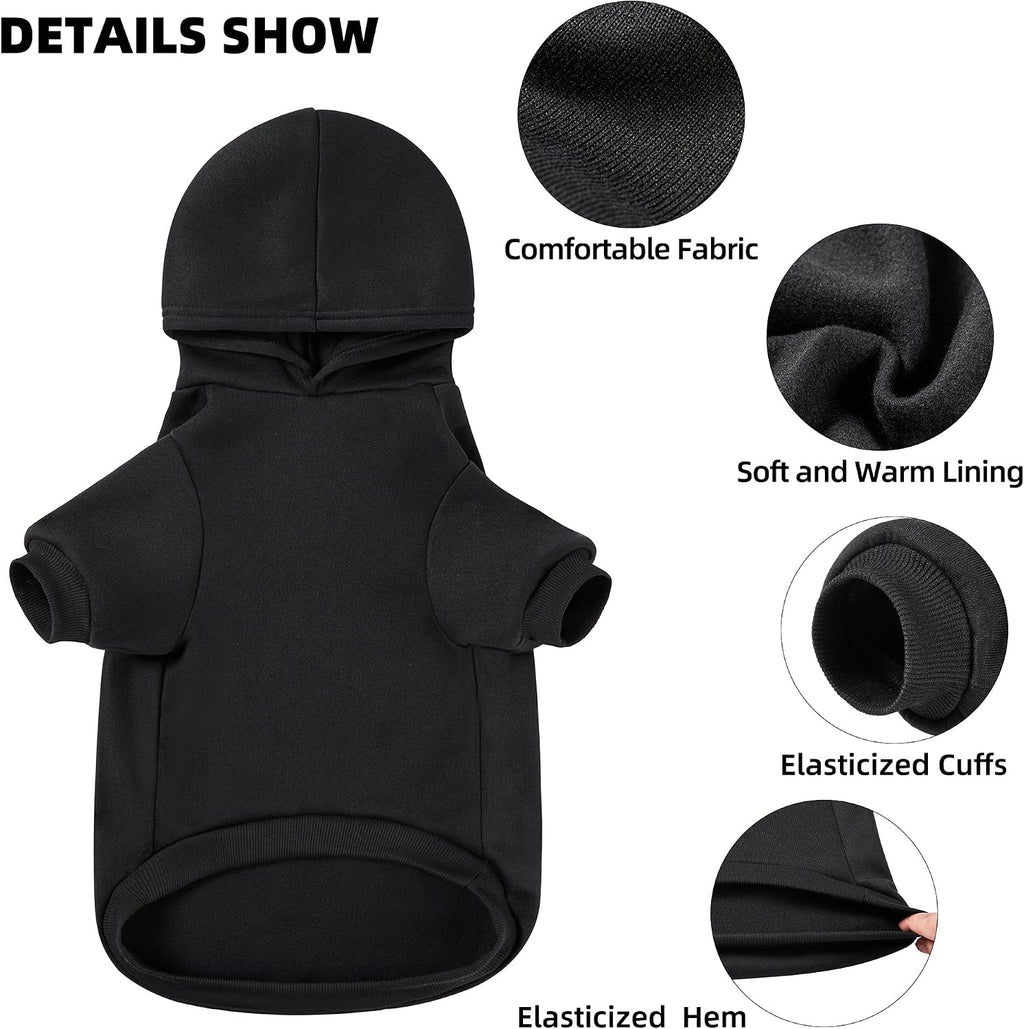 Back view of GreenJoy hooded sweatshirt for pets