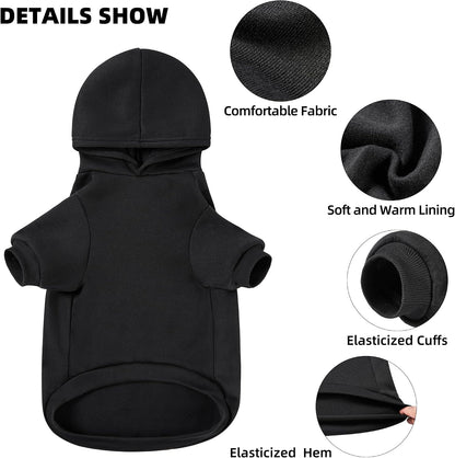 Back view of GreenJoy hooded sweatshirt for pets
