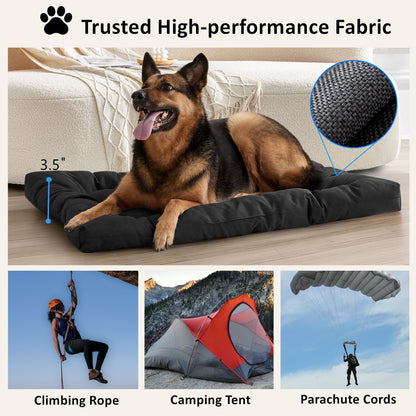 Waterproof material demonstration on durable dog kennel mat