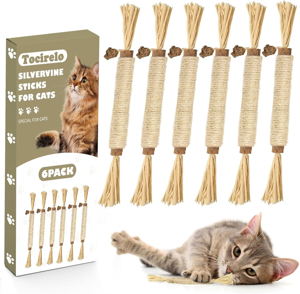 Tocirelo silvervine sticks 6 pack front view