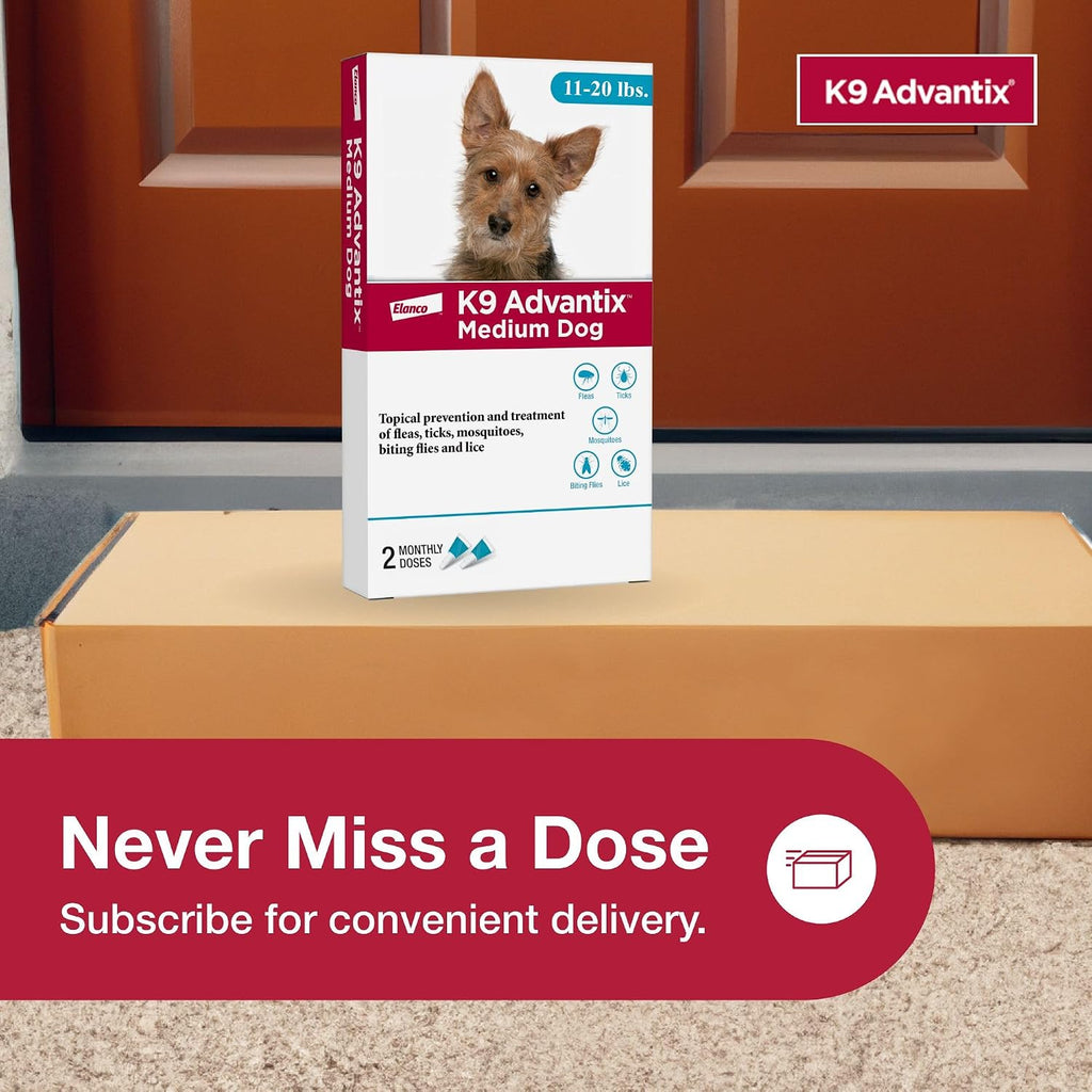 K9 Advantix medium dog flea medicine package side panel details