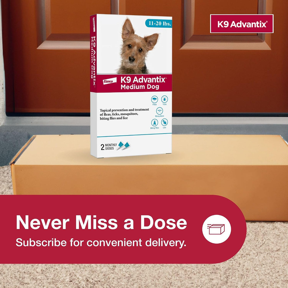 K9 Advantix medium dog flea medicine package side panel details