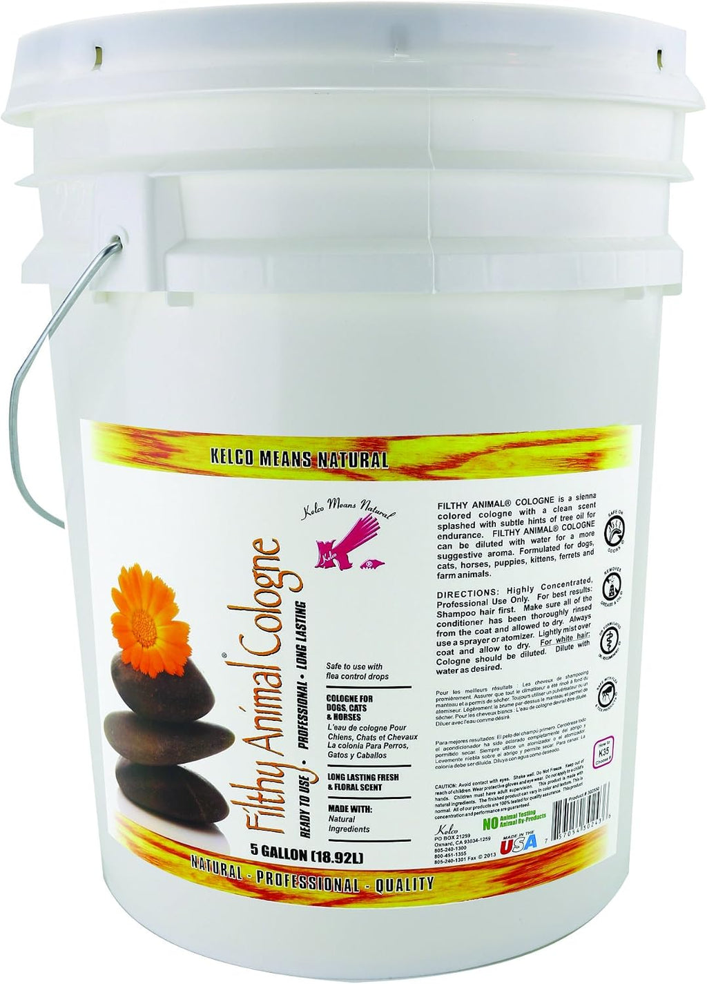 Dilutable natural pet perfume spray from Kelco showing fluid ounce capacity packaging