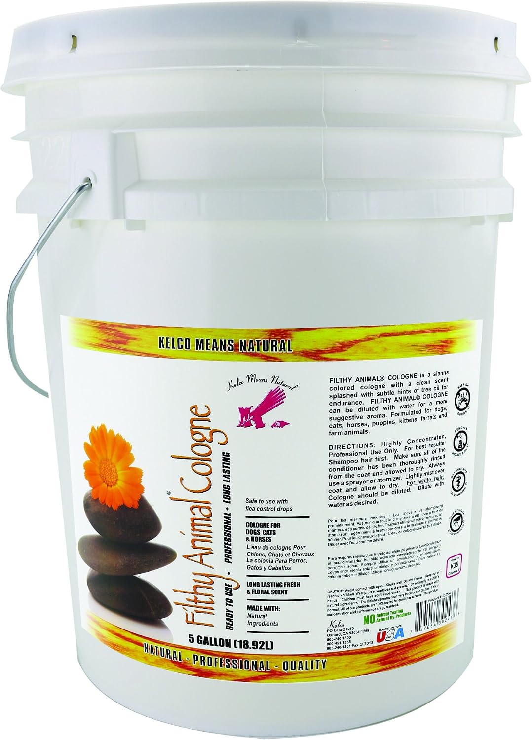 Dilutable natural pet perfume spray from Kelco showing fluid ounce capacity packaging