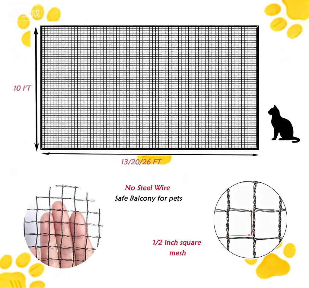 Close up of Junflying cat balcony protective mesh texture