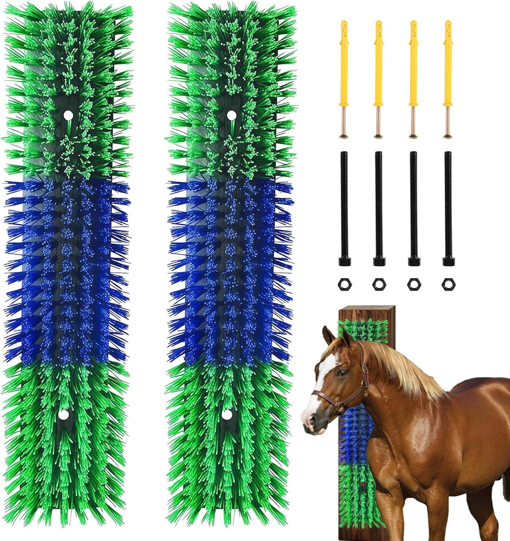 Livestock Scratch Brush for Cattle, Horses, Goats, Cow, Durable Scratching Brush, Massage Grooming Tool for Healthy Coat, Relieves Itching, Easy Install on Fence Posts(2pcs, Gray) - Image 9