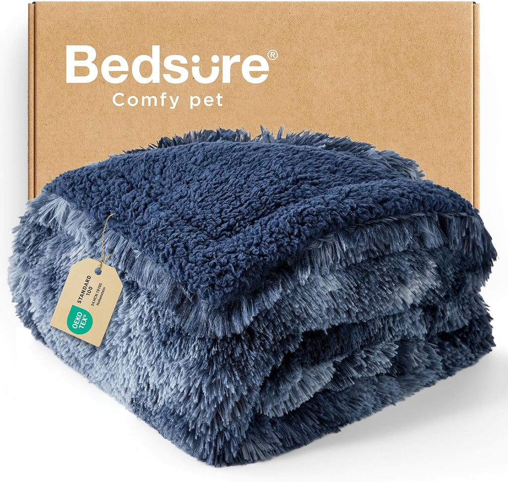 Bedsure Dog Blankets for Large Dogs, Fluffy Waterproof Dog Blanket for Couch Protector and Bed Washable, Fuzzy Faux Fur Pet Throw Blankets for Calming, Dog Accessories, XL, 50x60 inch, Tie-dye Grey - Image 15