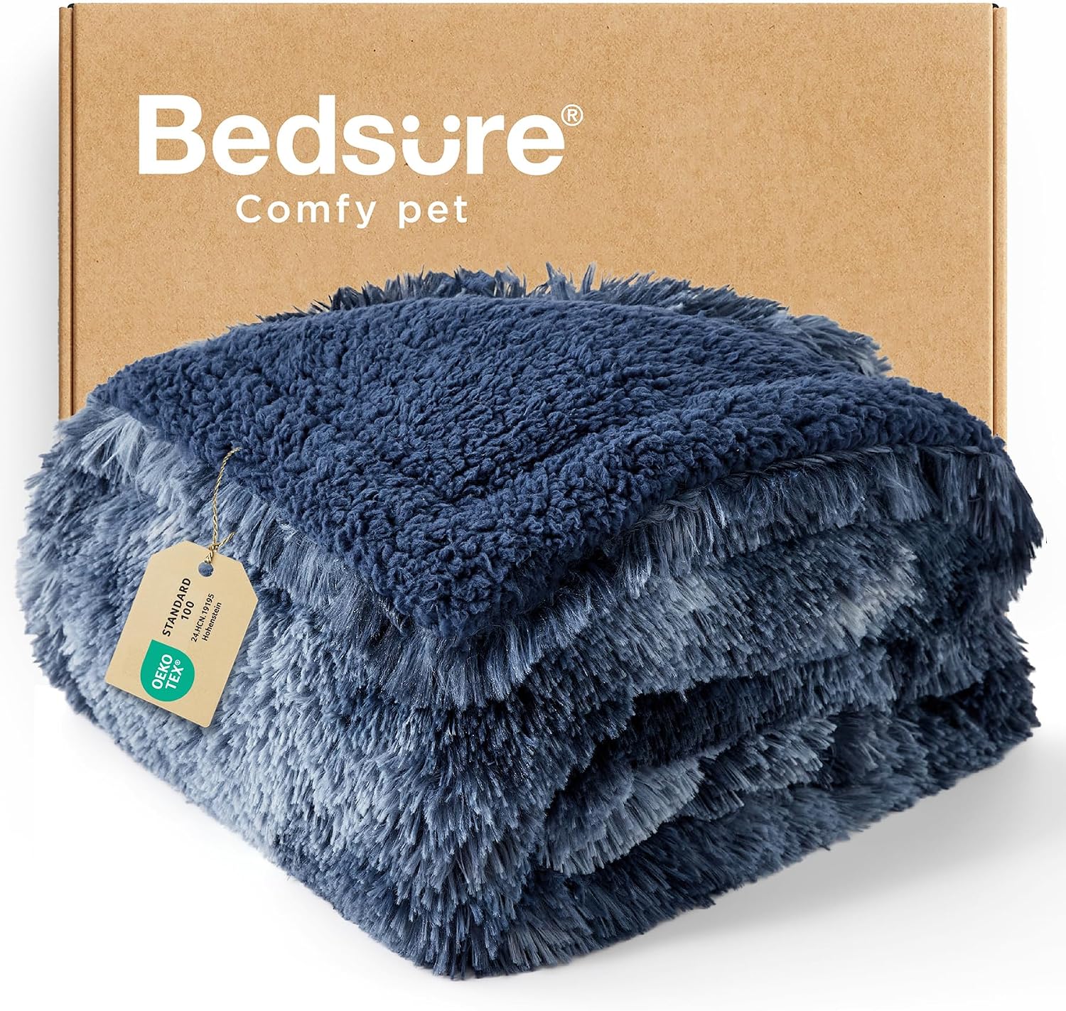 Bedsure Dog Blankets for Large Dogs, Fluffy Waterproof Dog Blanket for Couch Protector and Bed Washable, Fuzzy Faux Fur Pet Throw Blankets for Calming, Dog Accessories, XL, 50x60 inch, Tie-dye Grey - Image 15