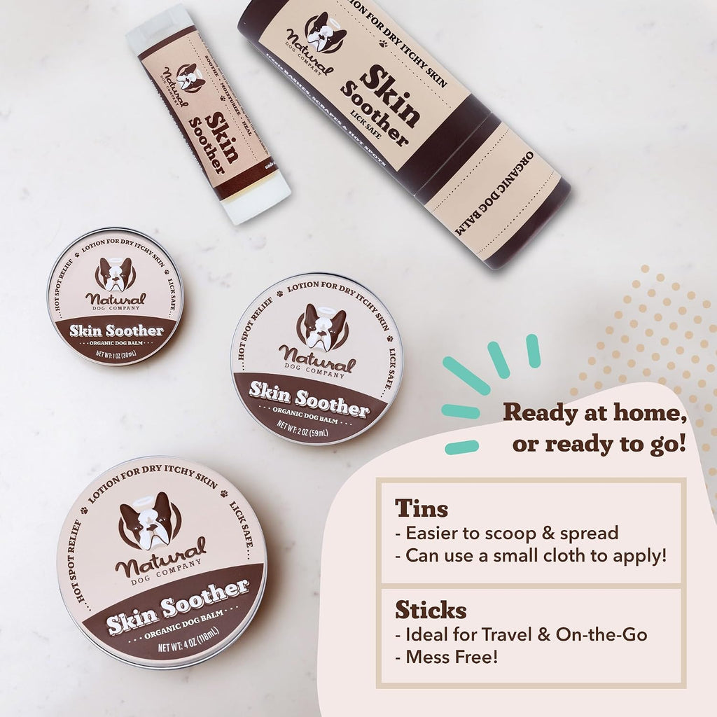 Natural Dog Company dog skin balm stick showing twist up mechanism