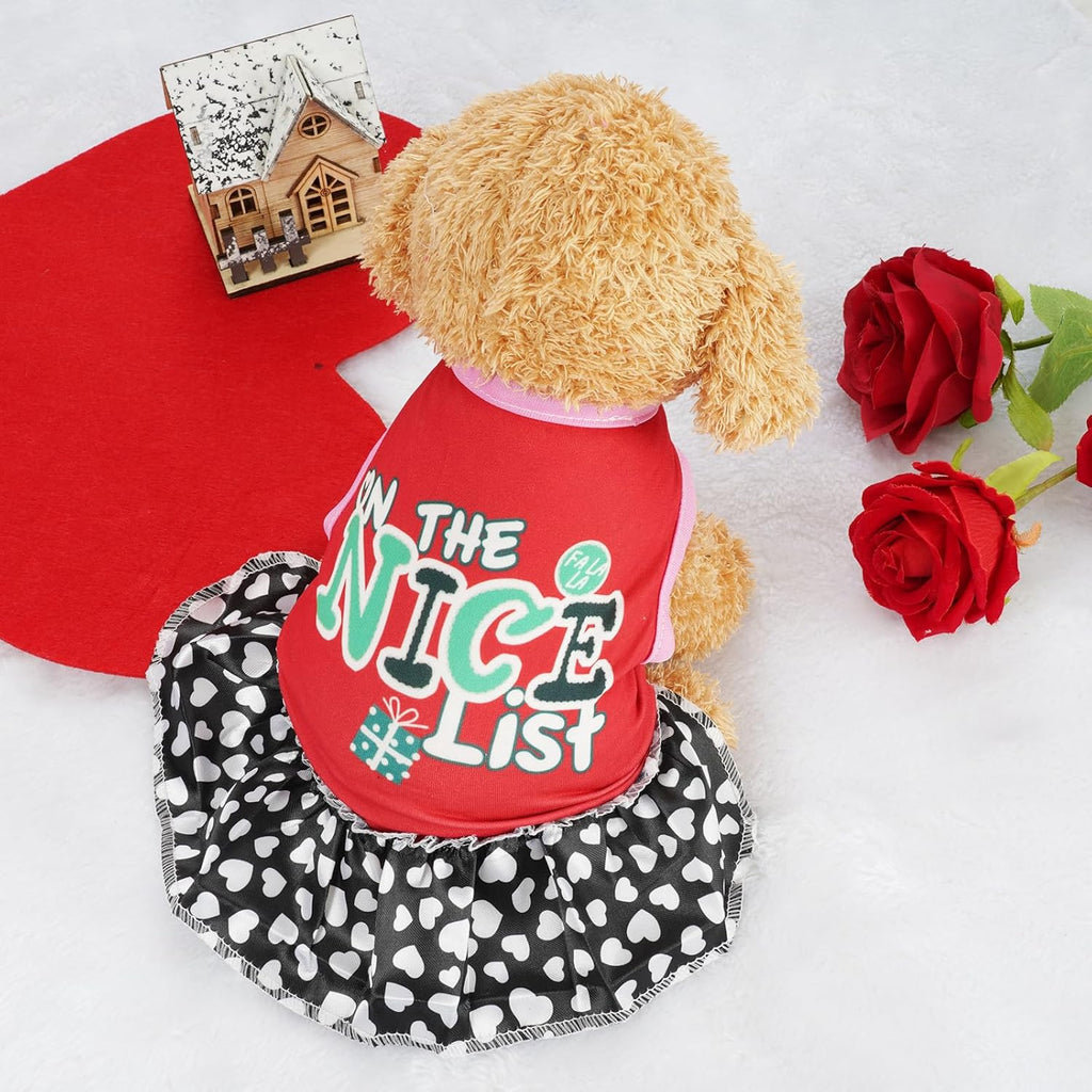 Close up details of the durable stitching and sleeveless armholes on pet dress.