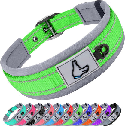 Joytale Dog Collar for Large Dogs, Neoprene Padded and Adjustable, Reflective Wide Heavy Duty Pet Collars with Durable Metal Belt Buckle for Walking, Hotpink, L - Image 9