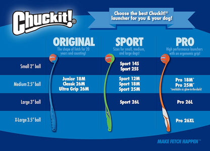 Side profile of Chuckit! glow in the dark dog toy