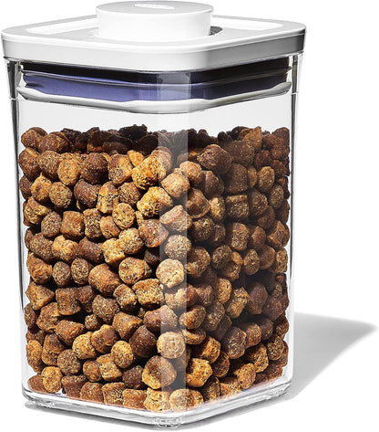 OXO Pet POP container lid disassembled for cleaning
