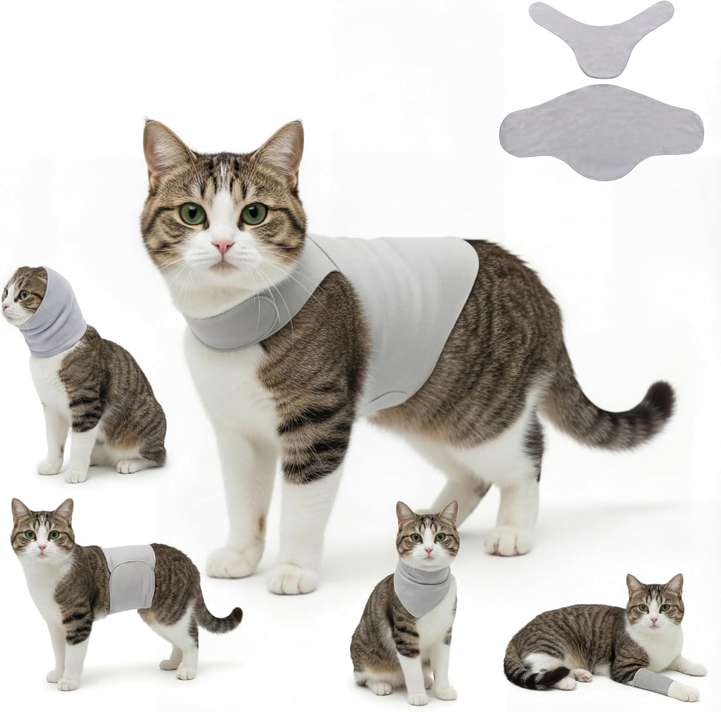 DAJIDALI(R) Dog & Cat Anxiety Vest & Spay Recovery Suit - Silent Adjustable Calming Wrap for Surgery & Thunderstorms - 2-Piece Cone & Recovery Onesie Alternative - Image 14