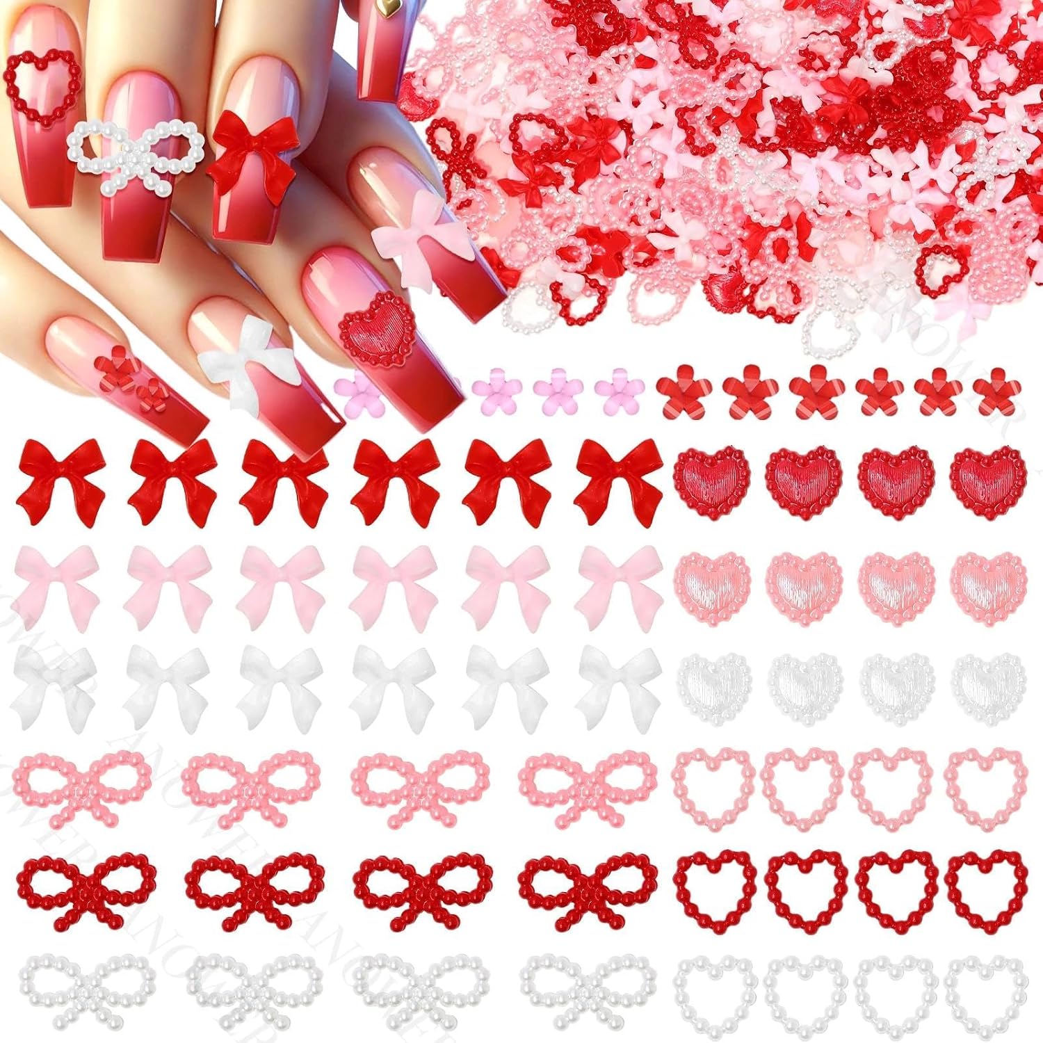 AQNJC Valentine's Day nail charms kit front view