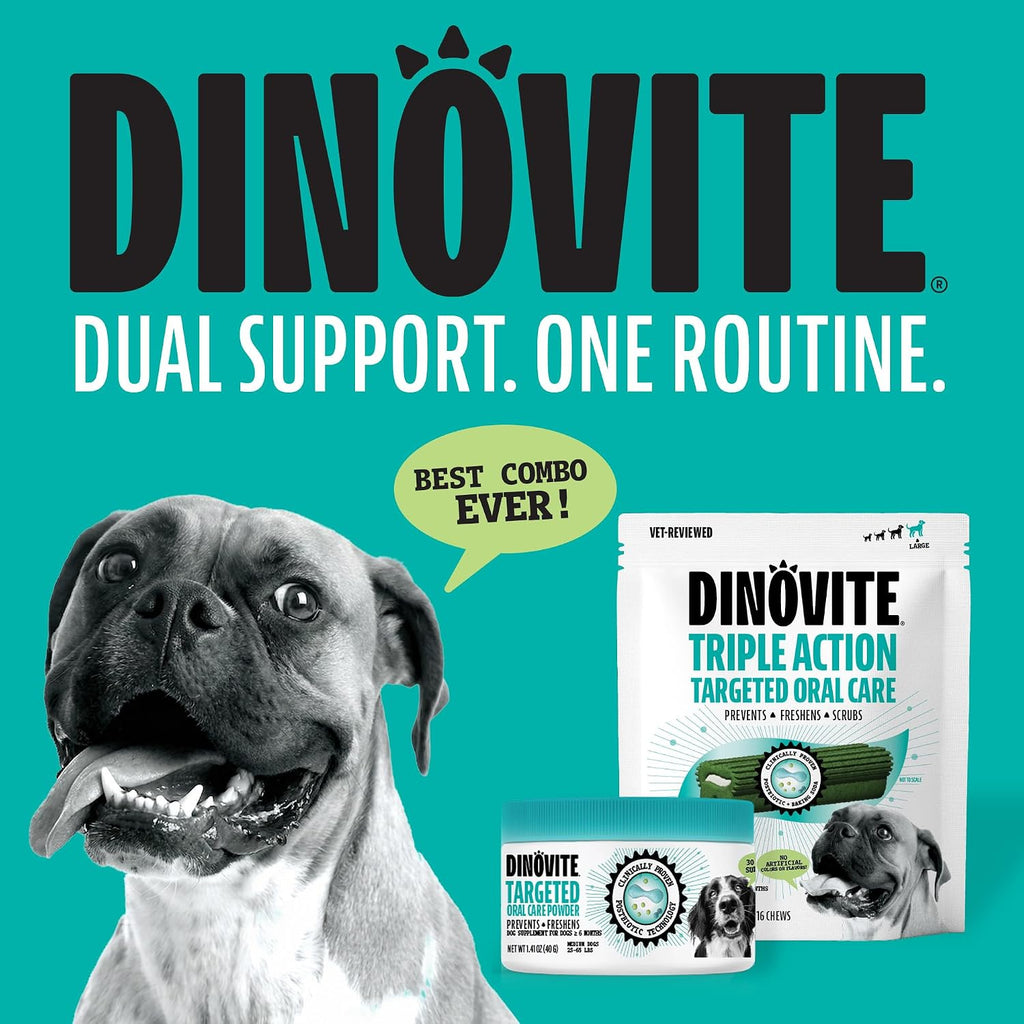 Dinovite Dental Chews for Dogs, Triple Action Dental Dog Treats for Small Breeds, Clinically Proven to Prevent Plaque & Tartar While Freshening Breath, Fresh Mint Flavor, Made in USA, 30 Count - Image 10
