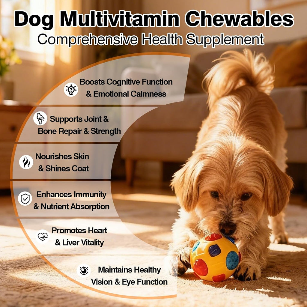TzzyiC chewable dog multivitamins with melatonin side panel ingredients list