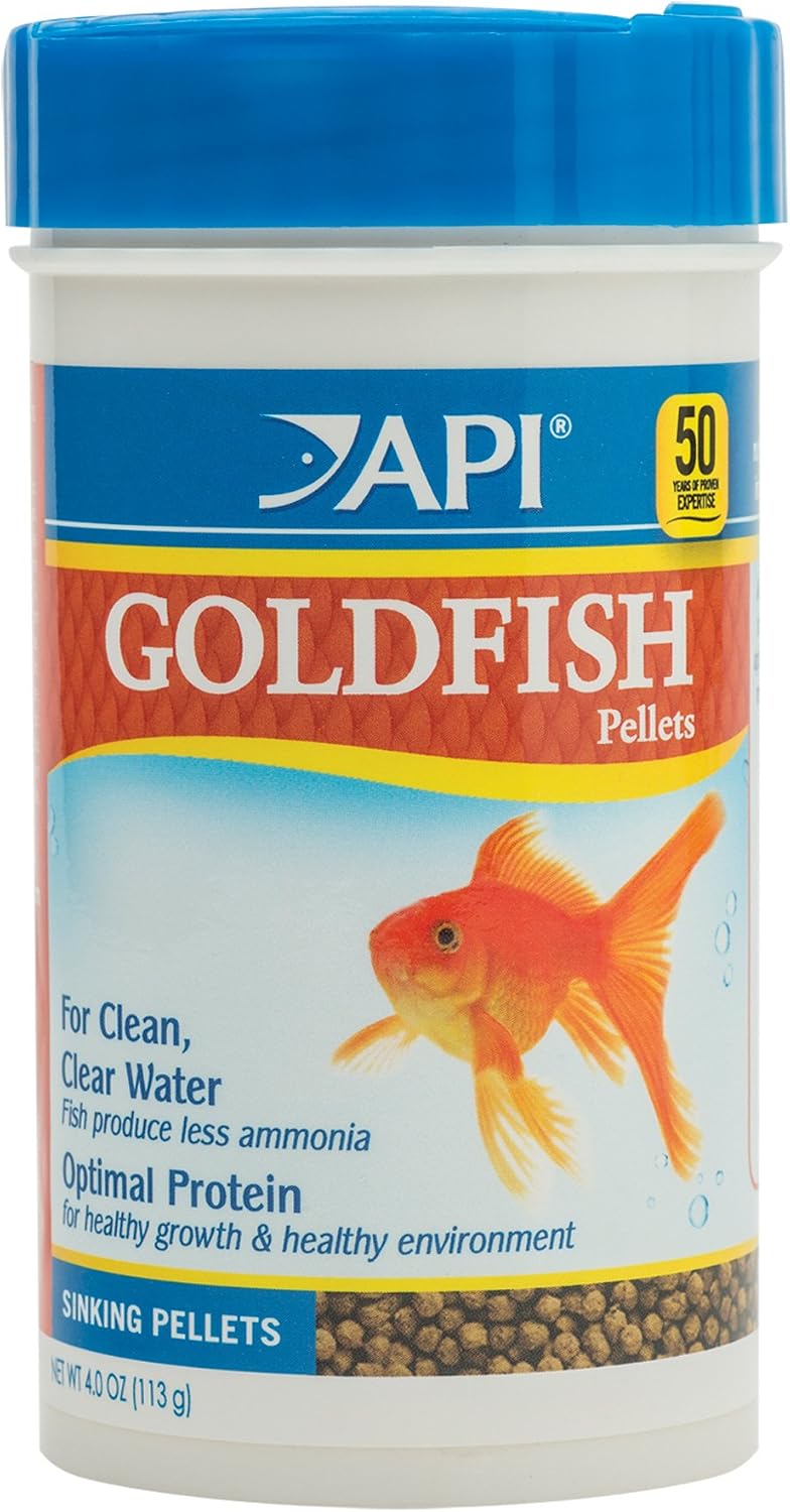 Nutritional information label on API fish food container
