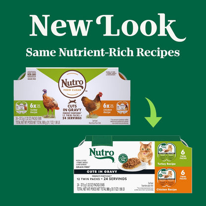 Nutro chicken and turkey wet cat food variety pack tray