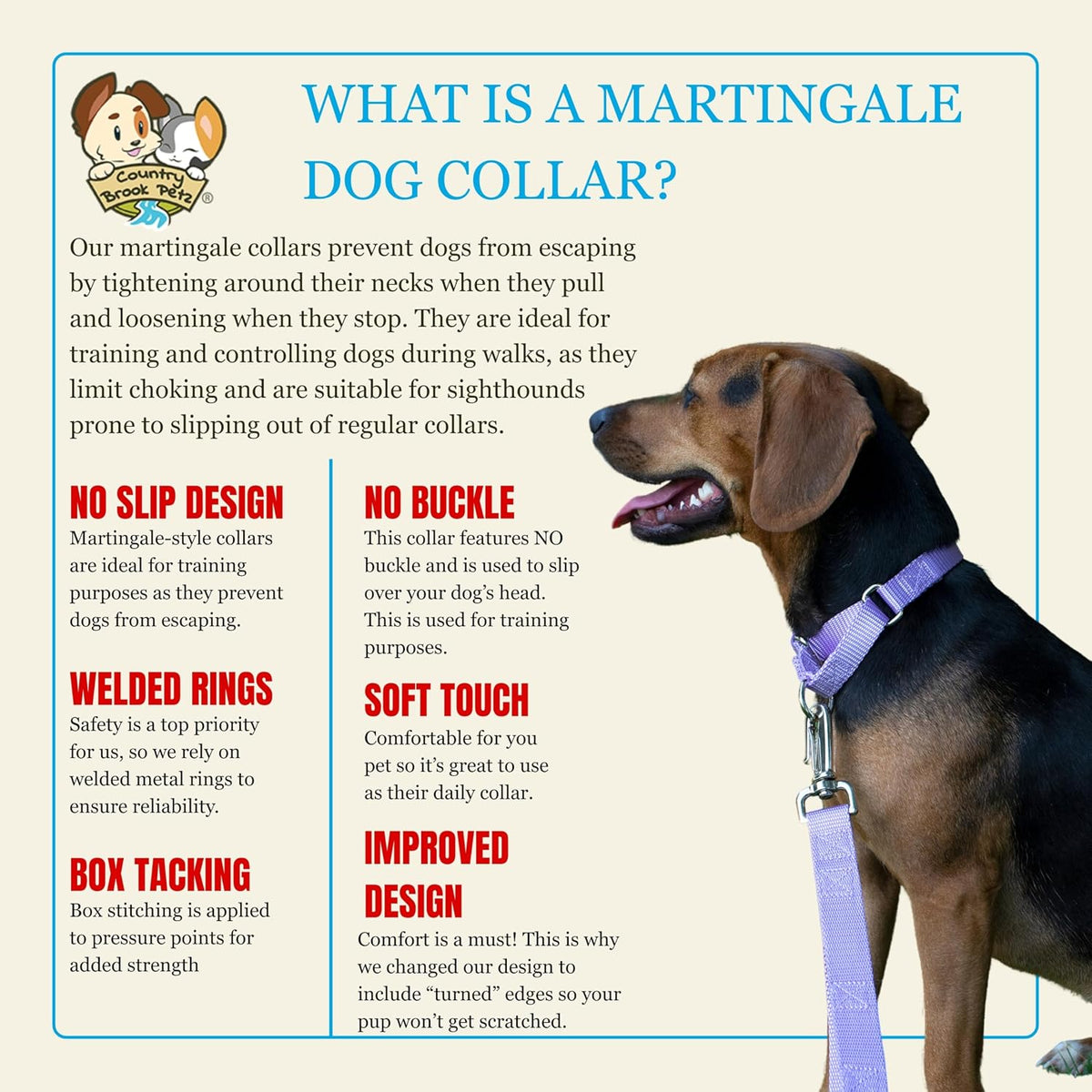 Safe limited closure loop mechanism on premium martingale pet accessory