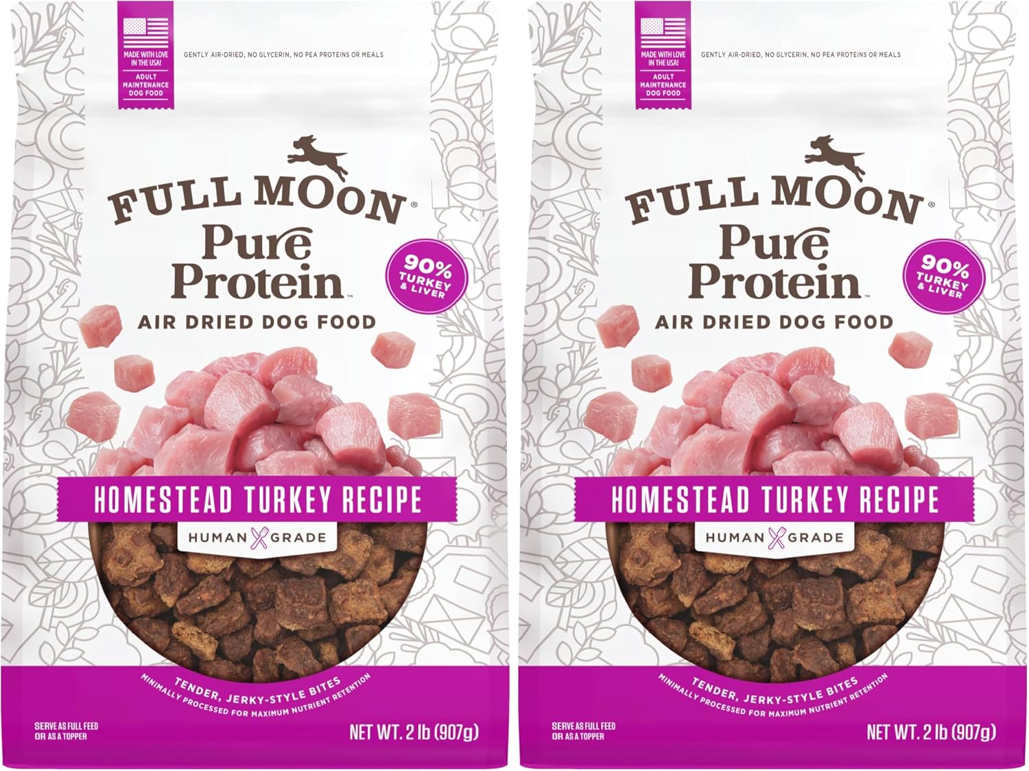Full Moon Pure Protein Air Dried Dog Food | Homestead Turkey Recipe 2lb - Image 10