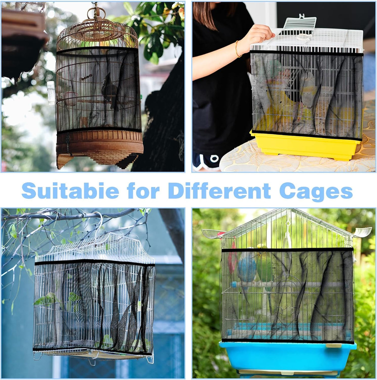 Close up of soft breathable nylon mesh fabric on bird net