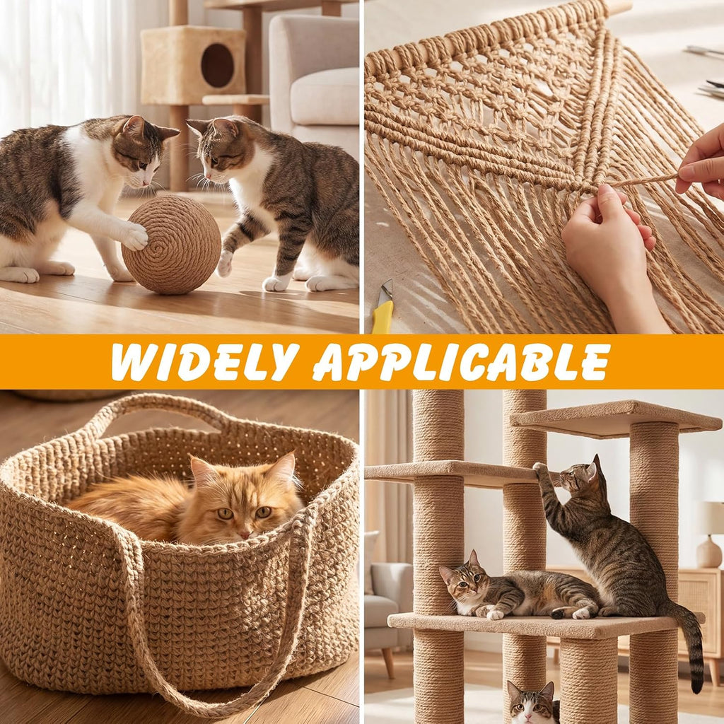 Comparison of sisal rope thickness for scratching posts