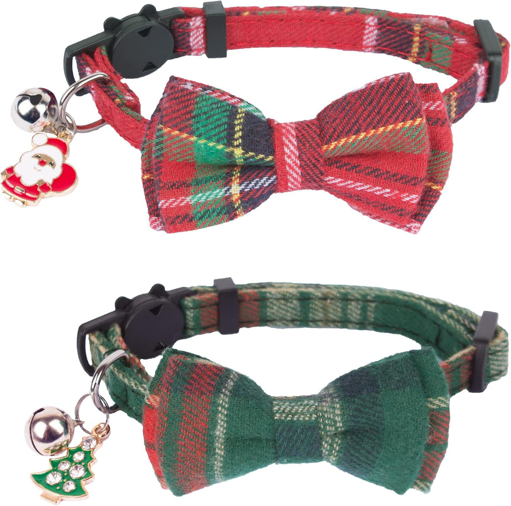 Boy Cat Collar Breakaway with Bell, Blue Plaid Cat Shirt Collar - Image 14