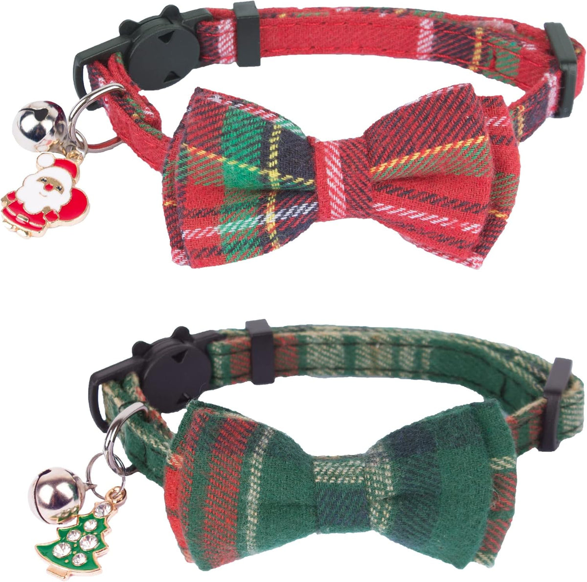 Boy Cat Collar Breakaway with Bell, Blue Plaid Cat Shirt Collar - Image 14