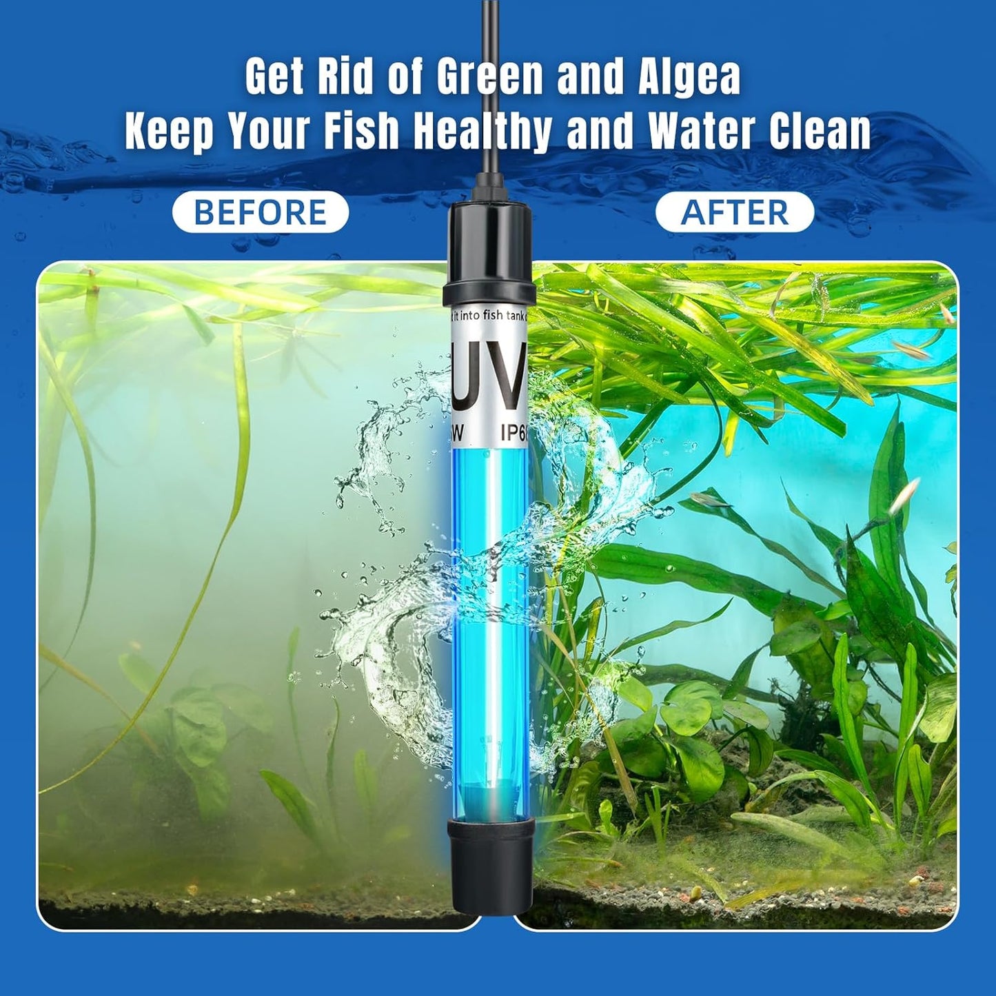 High quality silica glass UV light for fish tanks