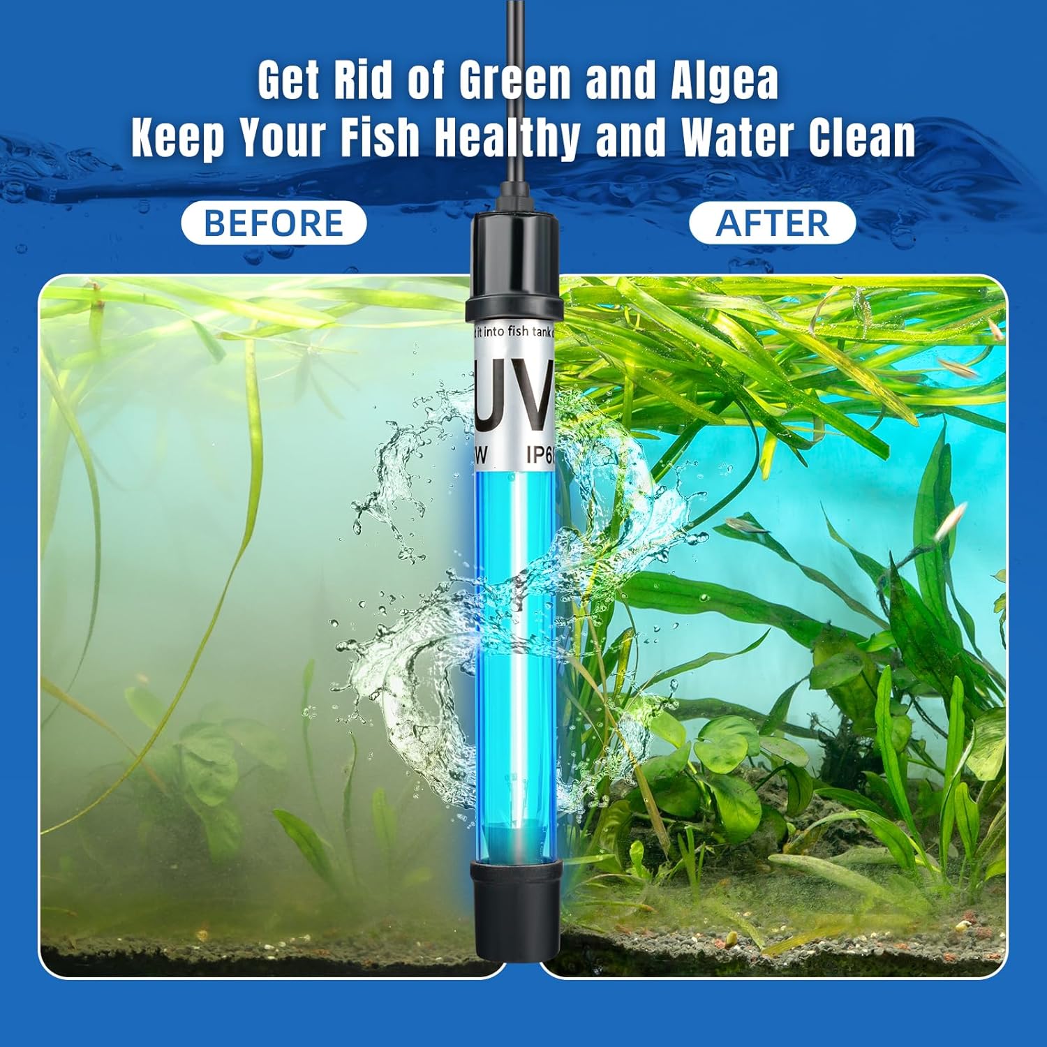 High quality silica glass UV light for fish tanks