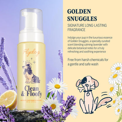 Back of Flydog dry shampoo bottle with instructions
