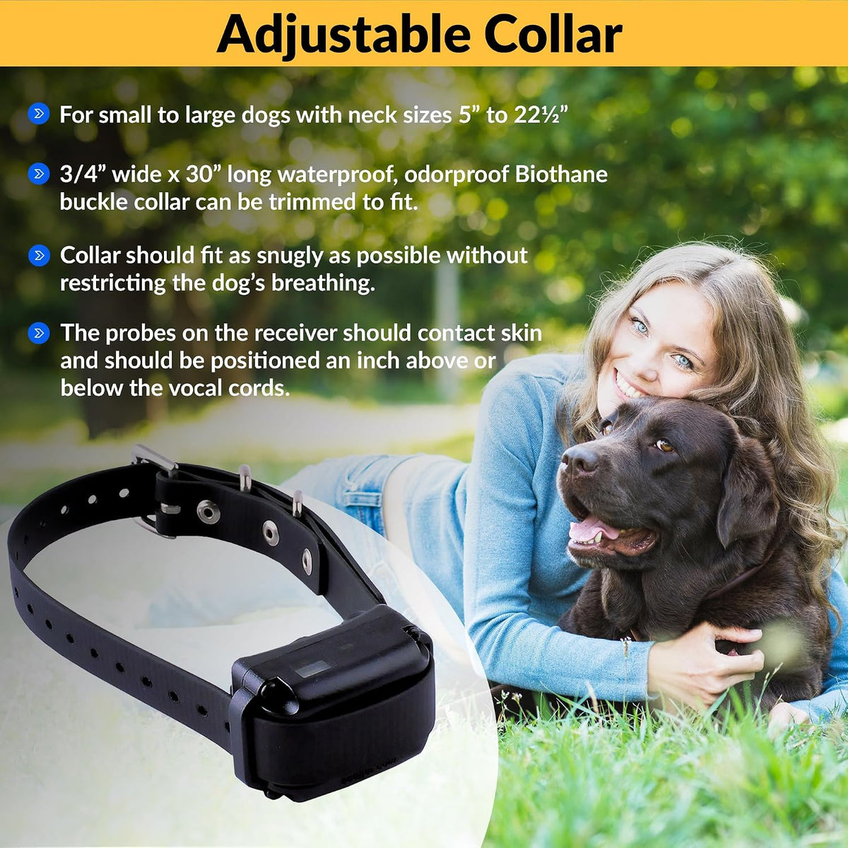 Side profile of Educator BarkLess Pro anti-bark device